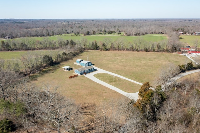 aerial view with a rural view