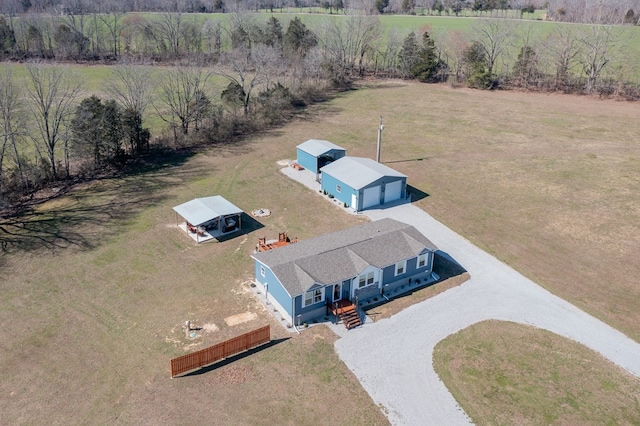 bird's eye view featuring a rural view