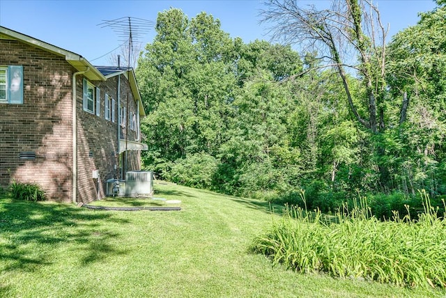 view of yard with central AC