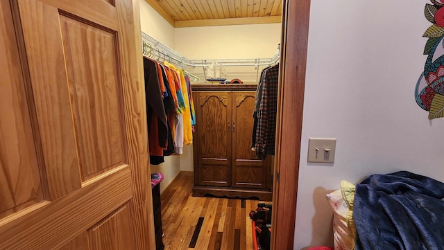 spacious closet with wood finished floors