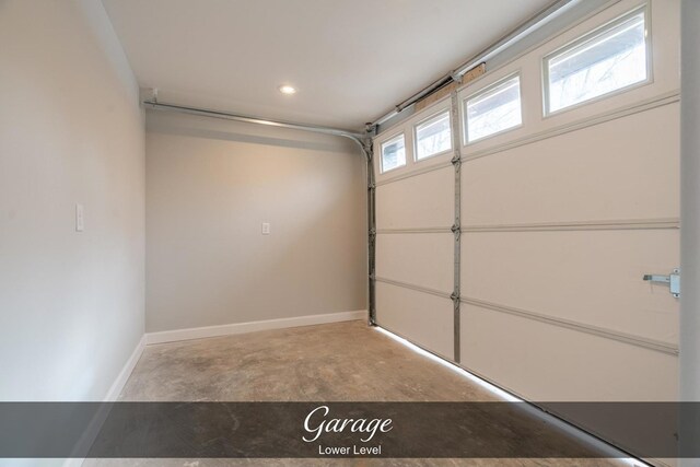 garage featuring baseboards