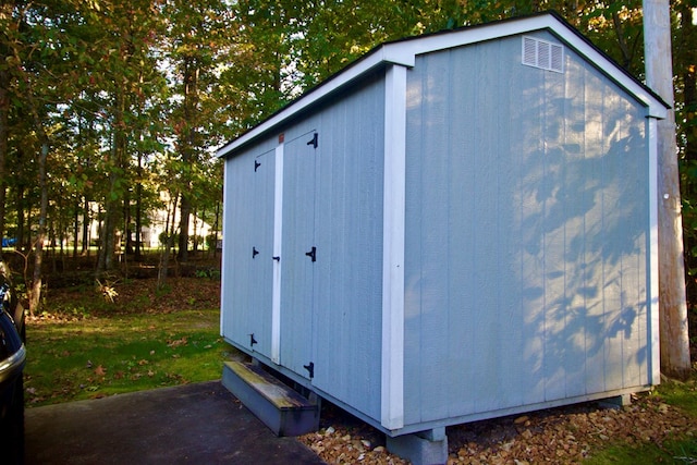 view of shed