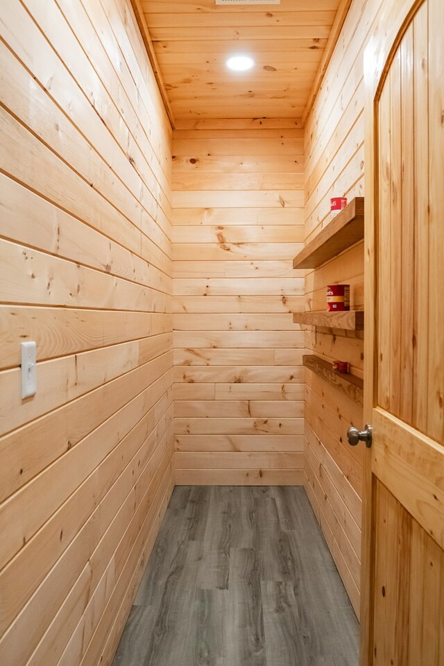 storage area featuring a sauna