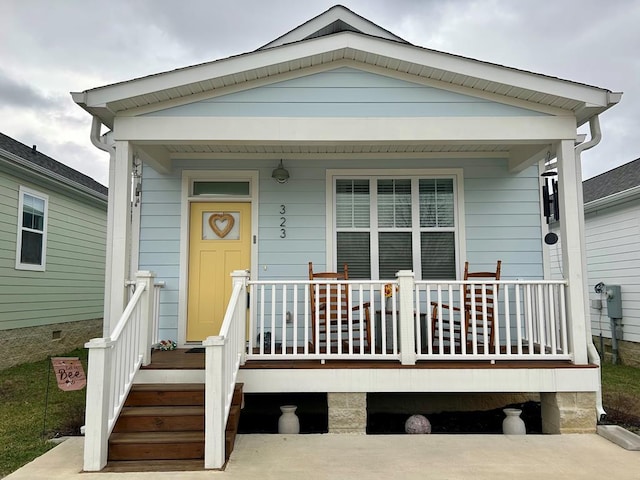 exterior space with a porch