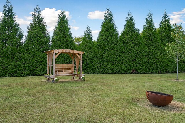 view of yard with a gazebo