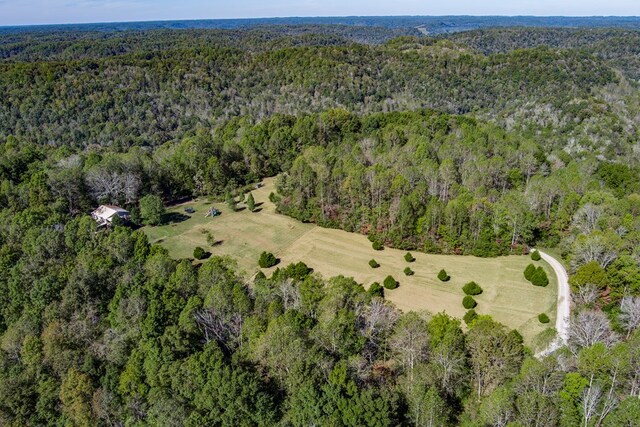 birds eye view of property featuring a view of trees