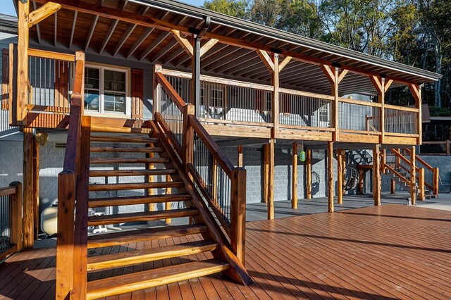 exterior space featuring a wooden deck