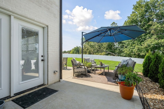 view of patio with a fenced backyard