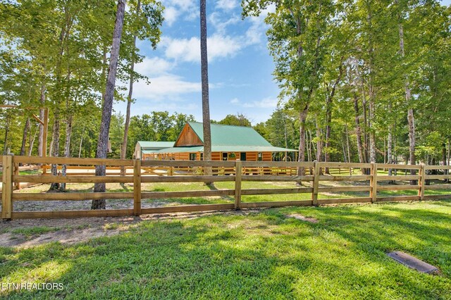 view of yard with fence