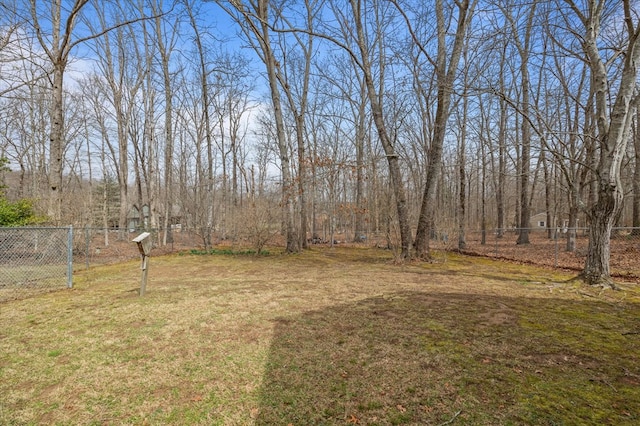 view of yard featuring fence