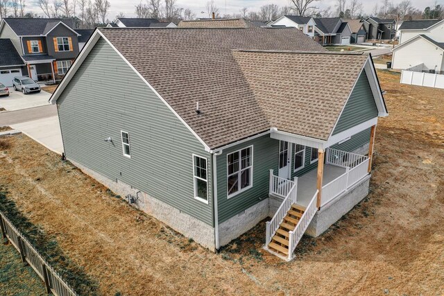 bird's eye view featuring a residential view