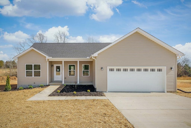 ranch-style home featuring crawl space, an attached garage, and driveway