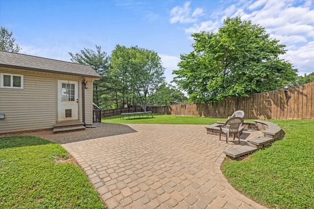 view of patio / terrace featuring entry steps and a fenced backyard