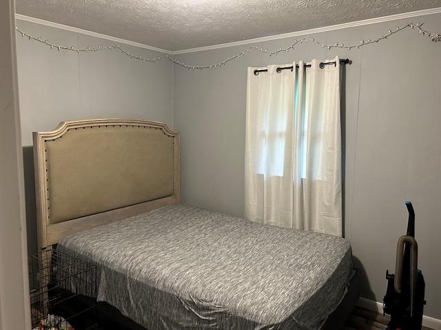 bedroom with a textured ceiling