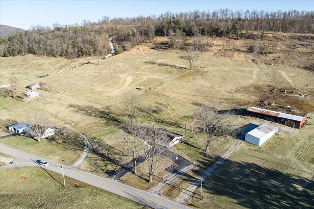 drone / aerial view featuring a rural view