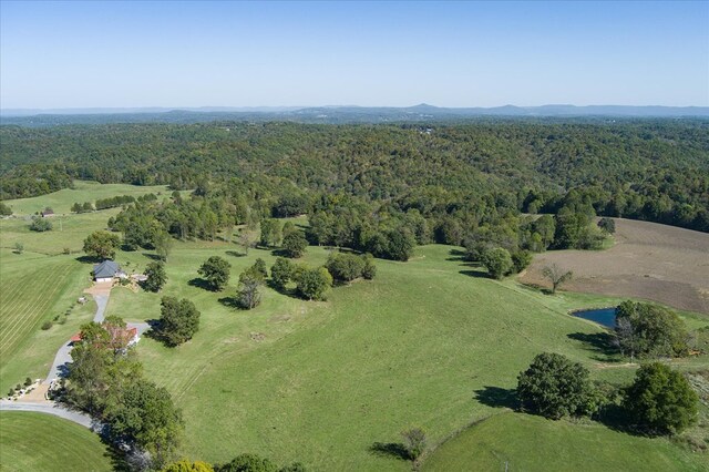 bird's eye view with a rural view and a forest view