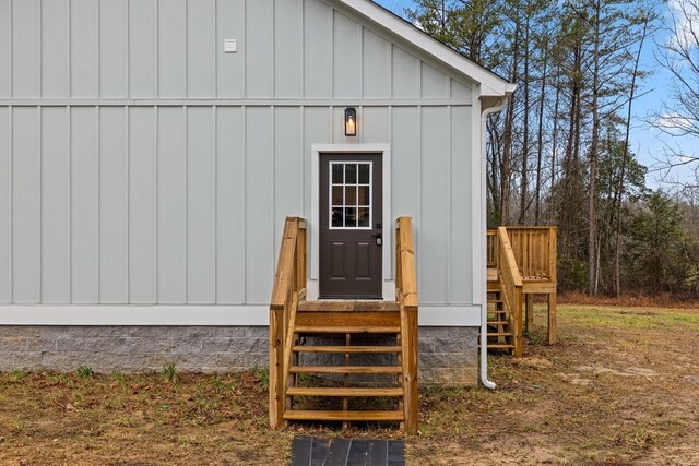 view of outdoor structure with entry steps