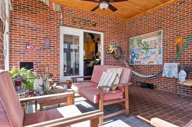 view of patio / terrace with ceiling fan