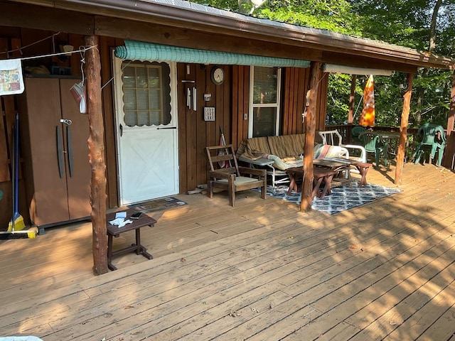 view of wooden deck