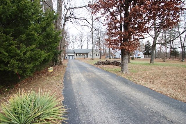 view of road with aphalt driveway