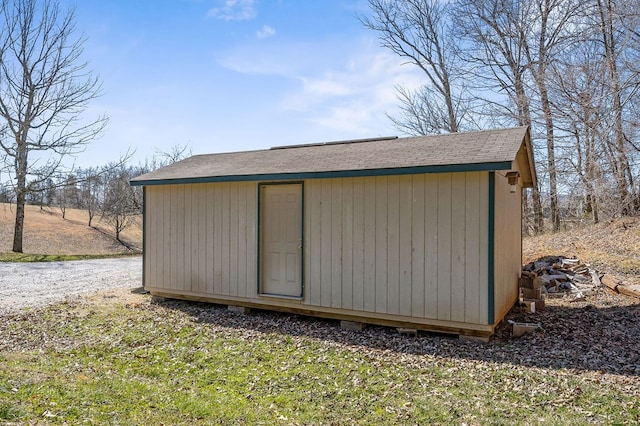 view of shed