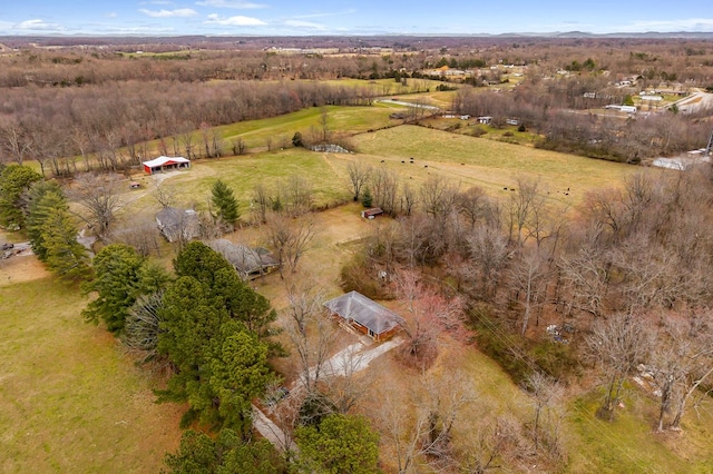 bird's eye view featuring a rural view