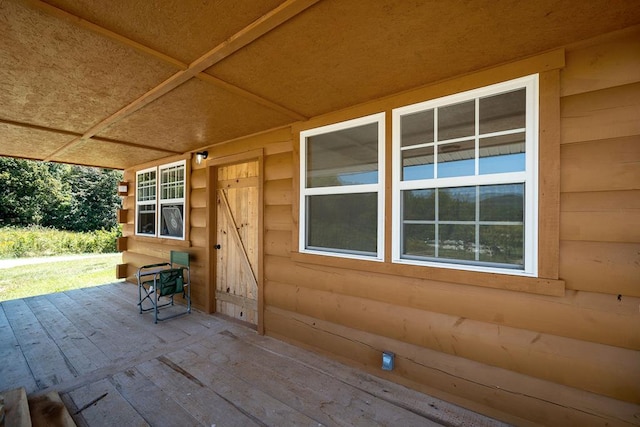 view of patio featuring a deck