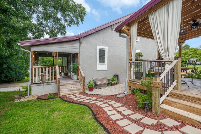 exterior space featuring stucco siding