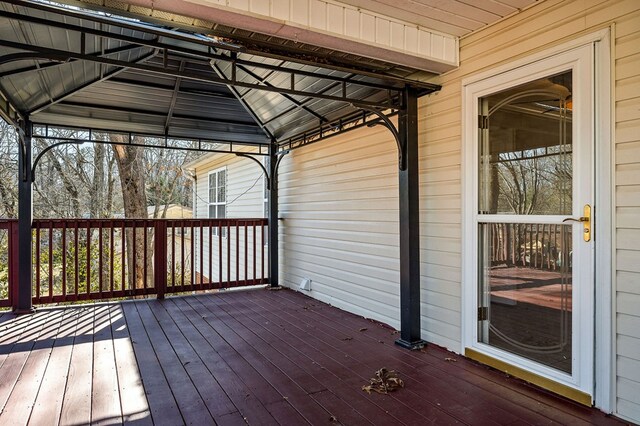 deck featuring a gazebo