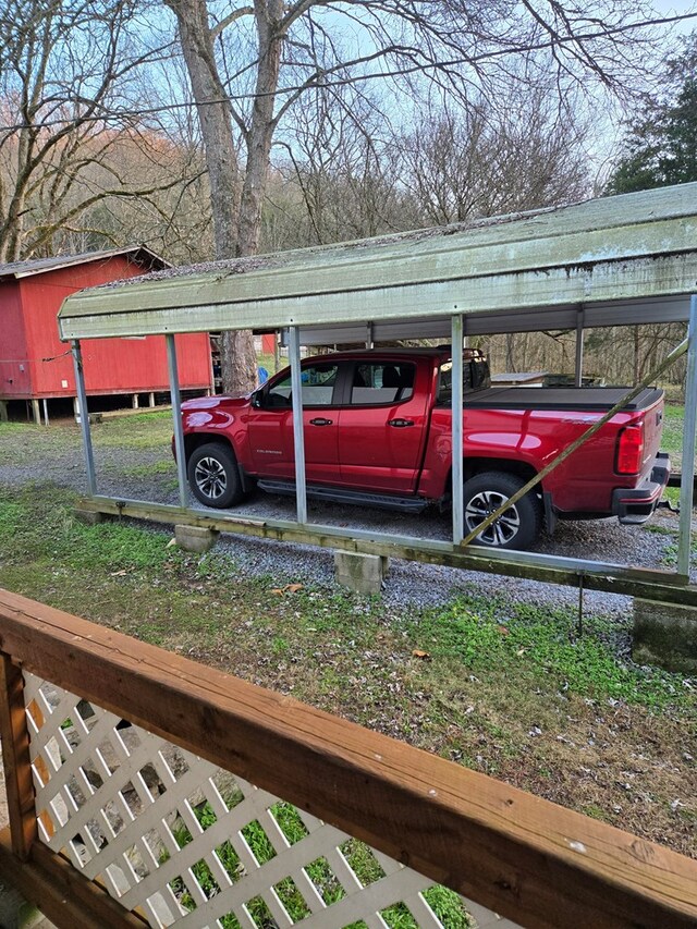 view of car parking featuring a detached carport