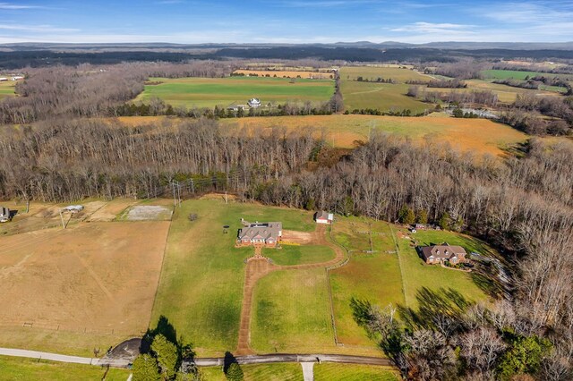 aerial view with a rural view