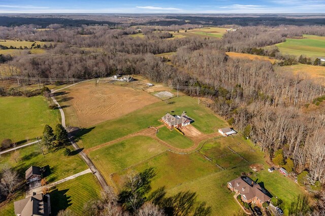 drone / aerial view with a rural view