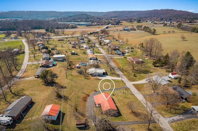 bird's eye view with a rural view