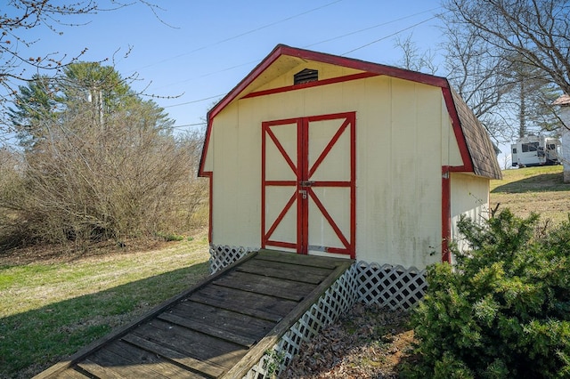 view of shed