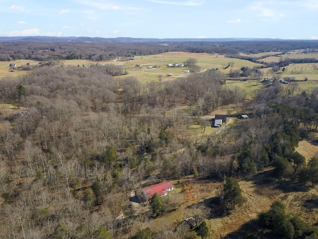 drone / aerial view with a rural view