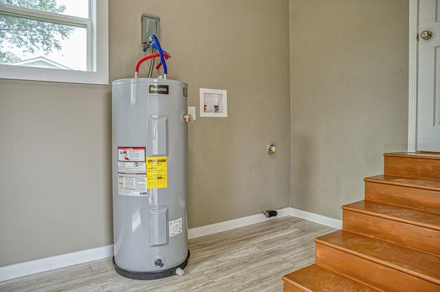 utility room with water heater