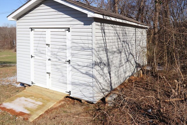 view of shed