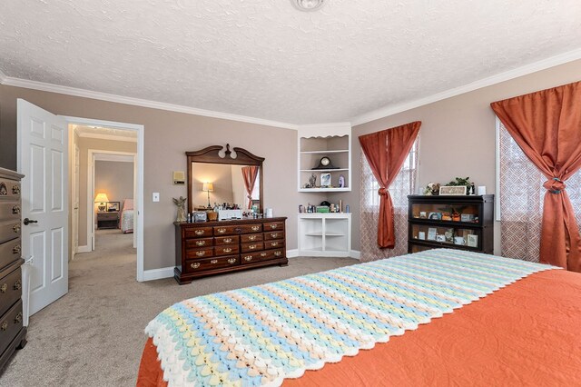 interior space featuring a textured ceiling, stone finish floor, stairs, and crown molding