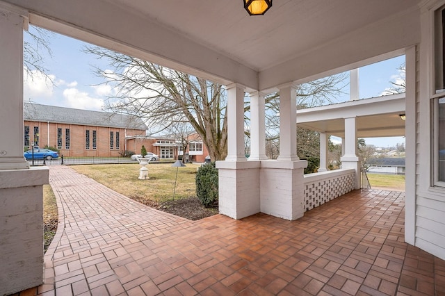 view of patio featuring covered porch