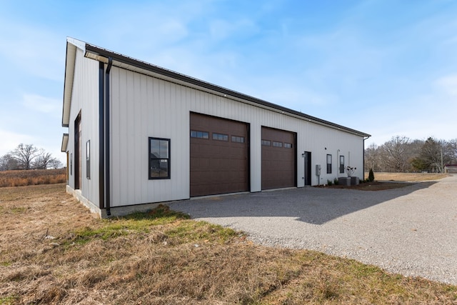 detached garage with cooling unit