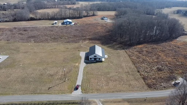 drone / aerial view featuring a rural view