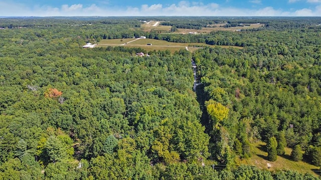 drone / aerial view with a forest view