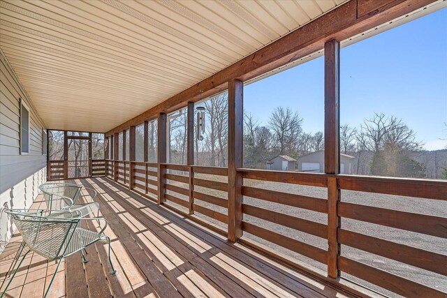 view of unfurnished sunroom