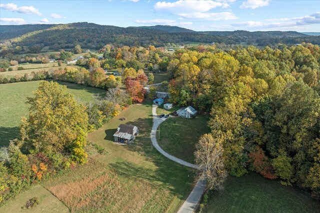 drone / aerial view with a mountain view