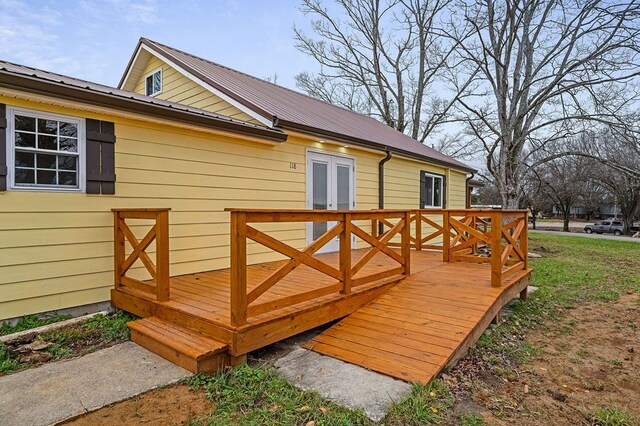 deck with french doors