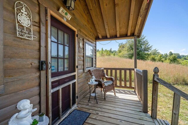 deck featuring covered porch