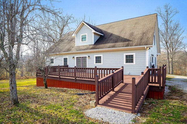 rear view of house with a deck