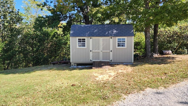 view of shed