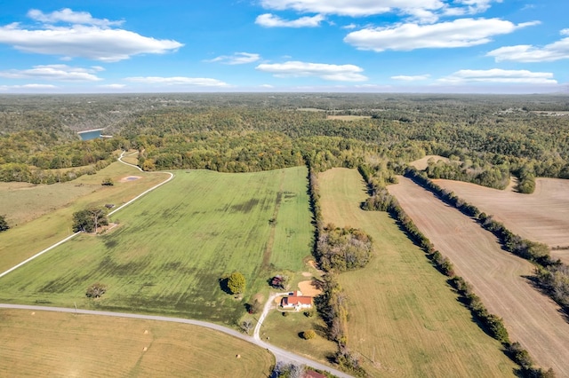 bird's eye view featuring a rural view