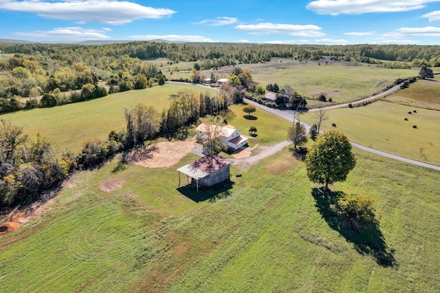 aerial view with a rural view